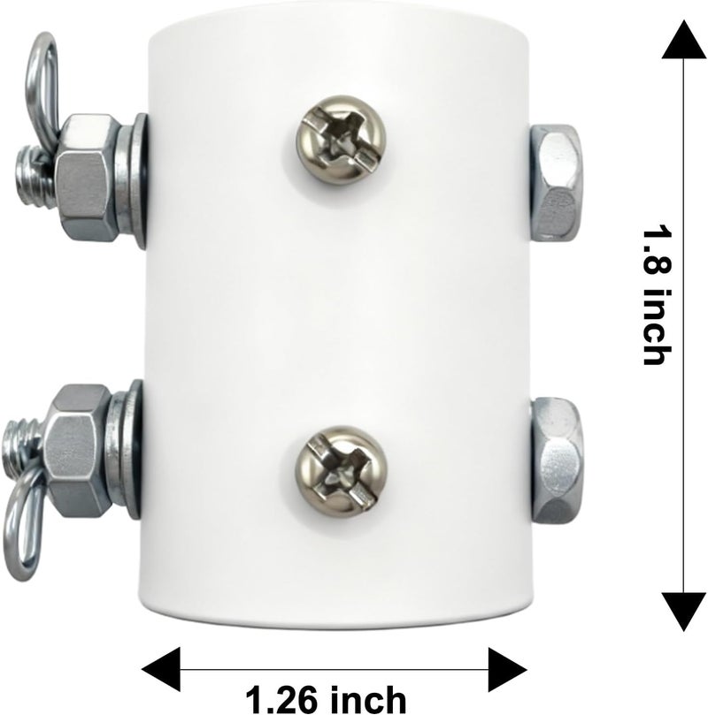 FEHEED White Ceiling Fan Downrod Coupler with Open-Slot Design,1.26" Outer Diameter & 1.8" Length & 2mm Thickness, Fits Various Non-Threaded Ceiling Fan Rods of 1" OD, Includes Secure 2 Safety Clips - Image 2